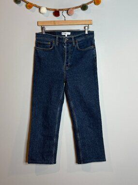 Re/Done High Rise Stovepipe dark wash jeans
